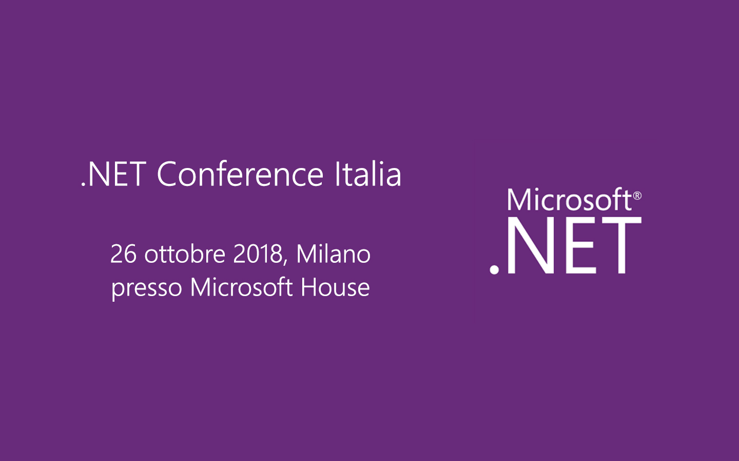 .NET Conference Italia con ASPItalia.com il 26 Ottobre a Milano nella Microsoft House